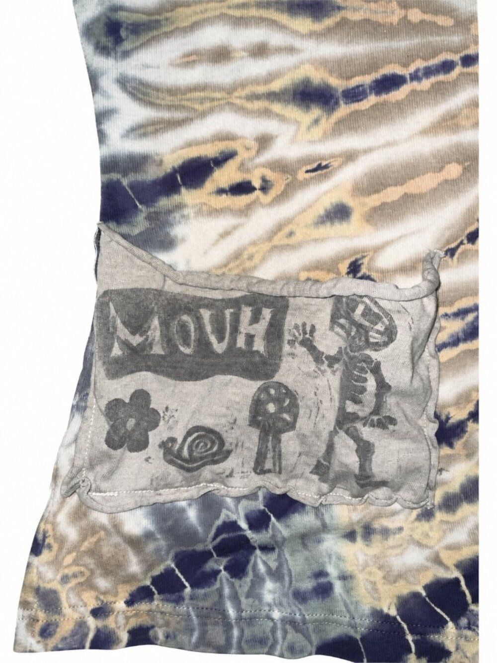 Tryst by Mathew Y2K Tie Dye Patchwork Pocket Baby Tee Top Medium - Picture 3 of 5